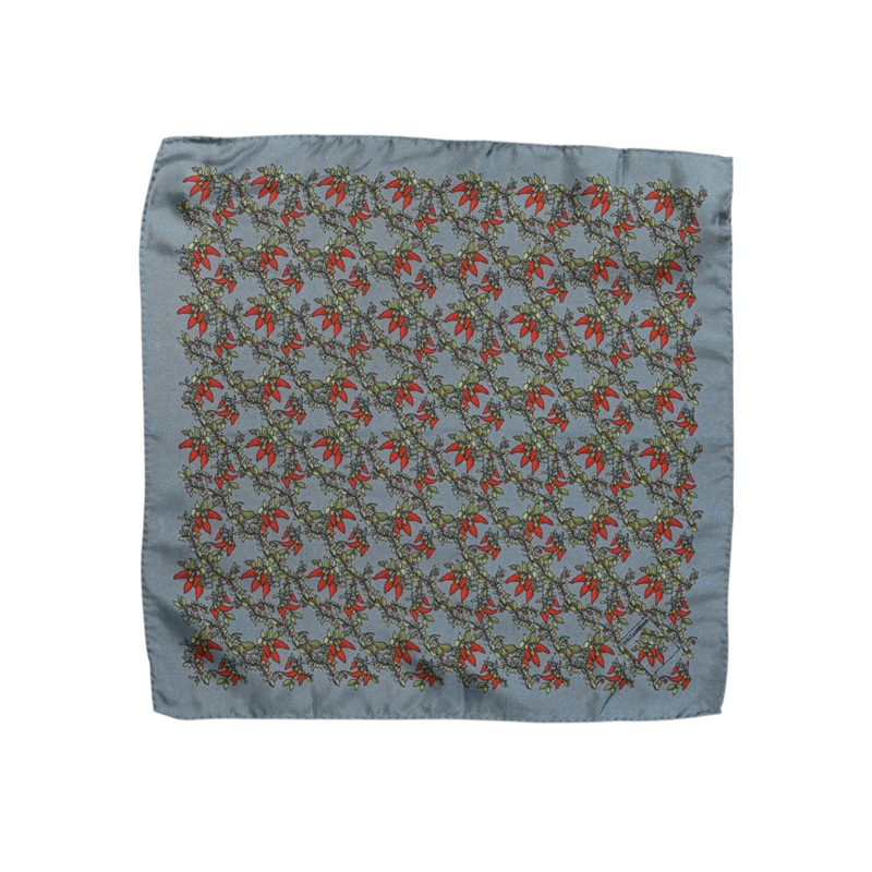 Dolce & Gabbana Gray Chilis Silk Square Men Foulard Scarf