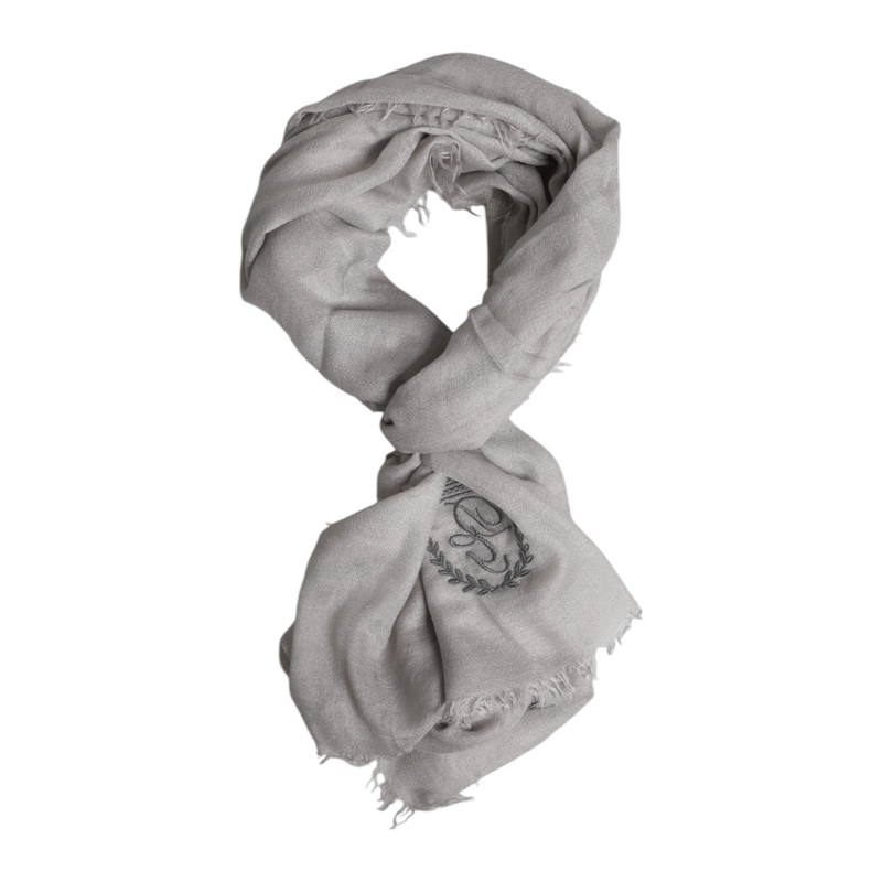 Dolce & Gabbana Gray DG Crown Neck Warmer Wrap Shawl Scarf