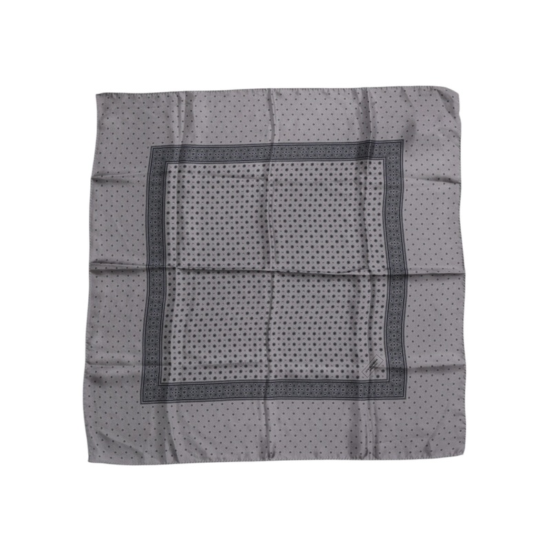 Dolce & Gabbana Gray Polka Dot Silk Square Men Foulard Scarf