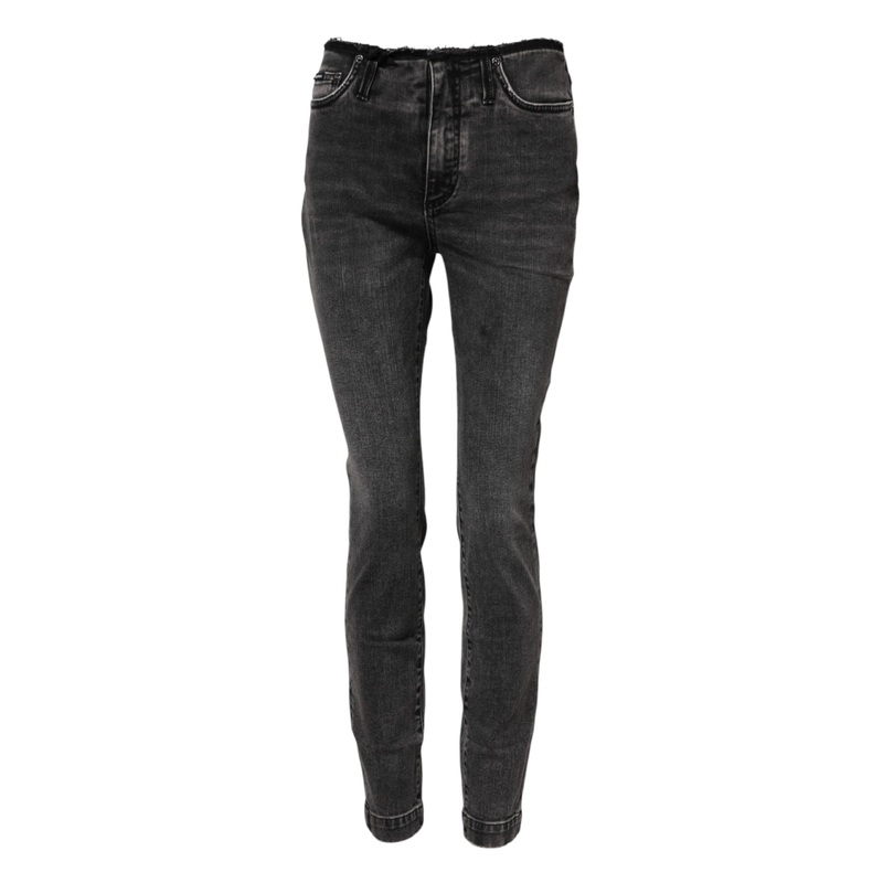 Dolce & Gabbana Gray Skinny Cotton Mid Waisted Denim Jeans