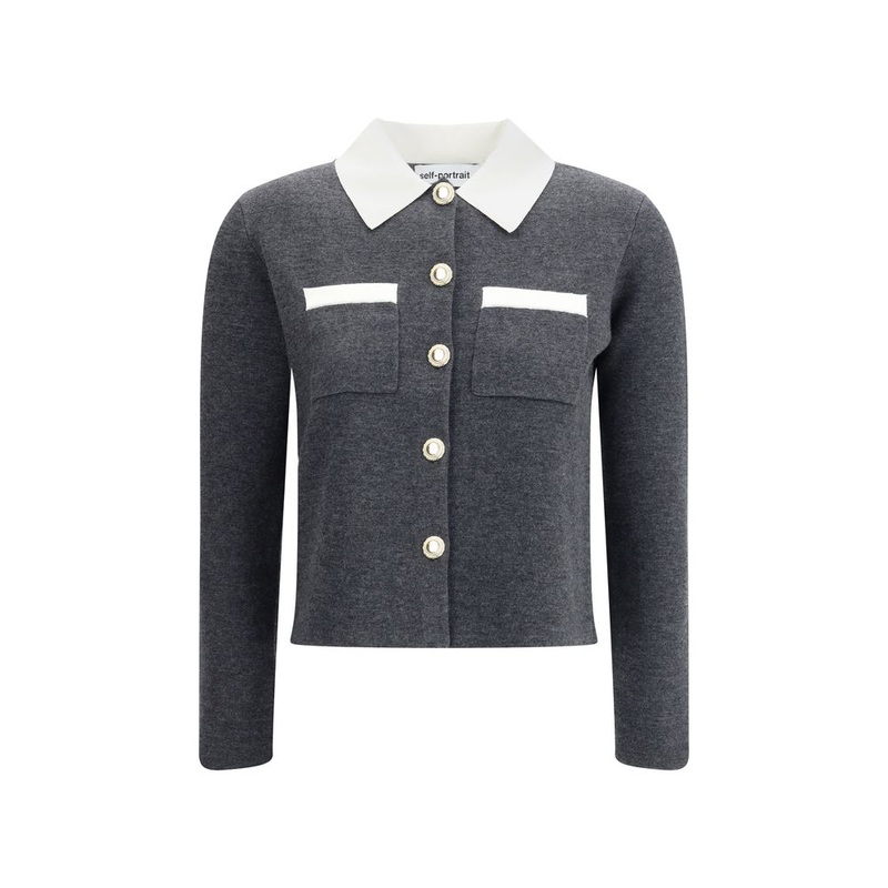 Self-Portrait Contrast collar Cardigan
