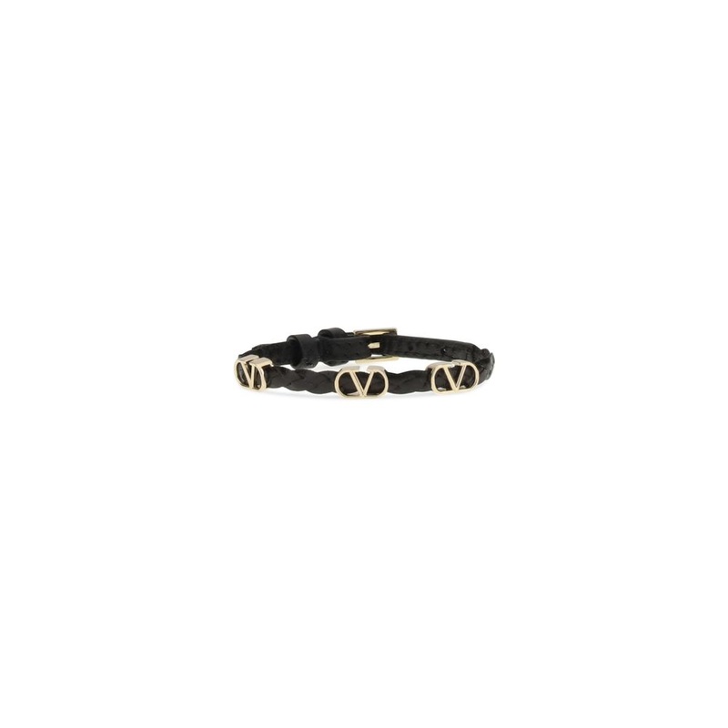 Valentino Garavani Leather VLogo Bracelet