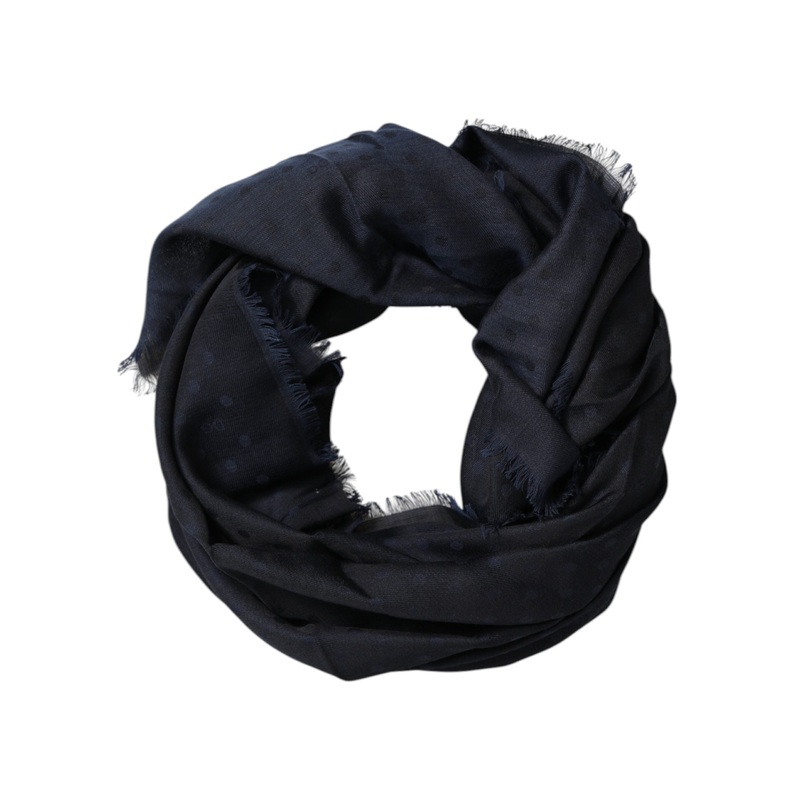 Dolce & Gabbana Black Viscose Fringes Neck Warmer Scarf