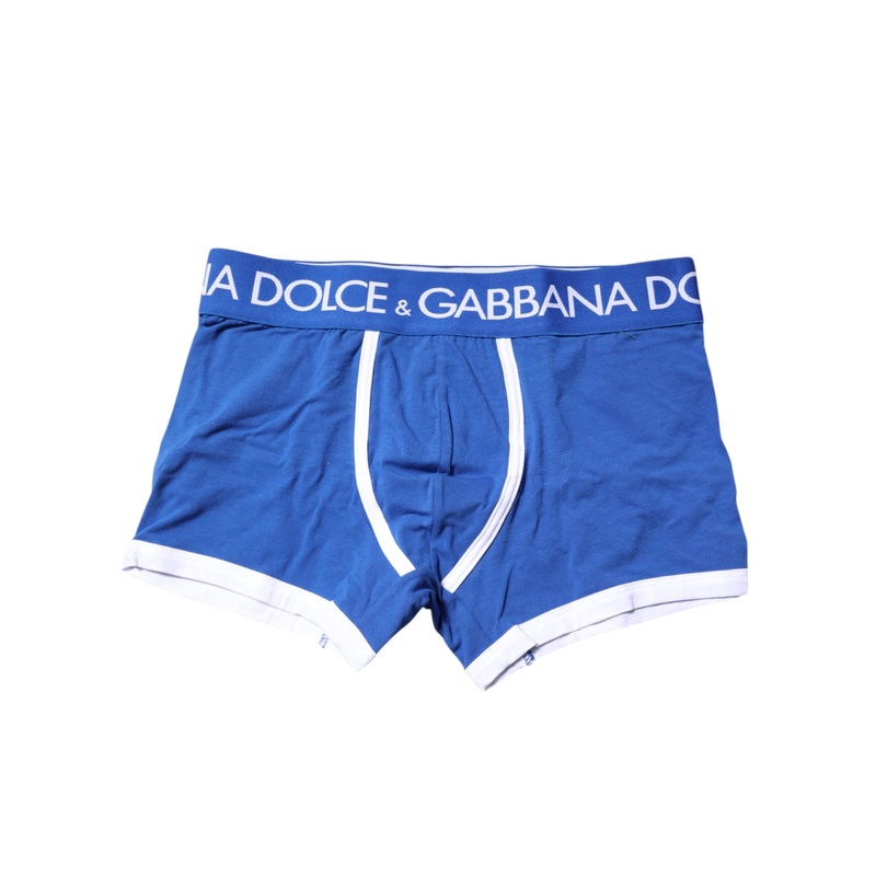 Dolce & Gabbana Blue Logo Waist Regular Boxer Brief Underwear
