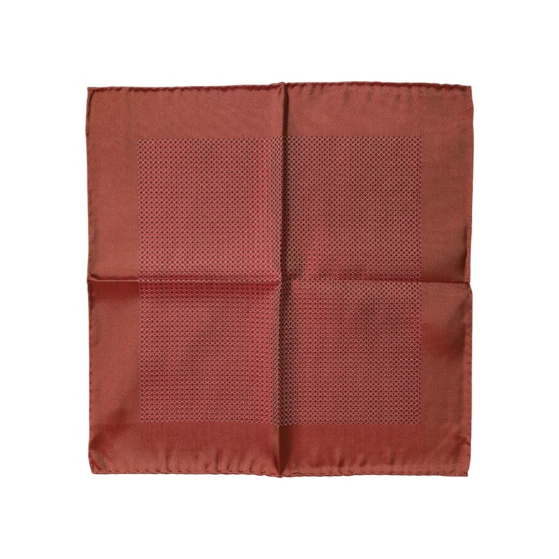 Dolce & Gabbana Orange Silk Square Men Foulard Scarf