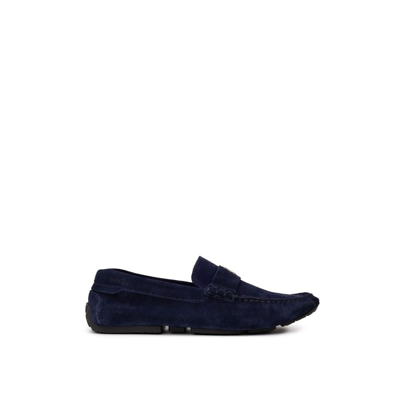 Bally Blue Leather Moccassin|8.5