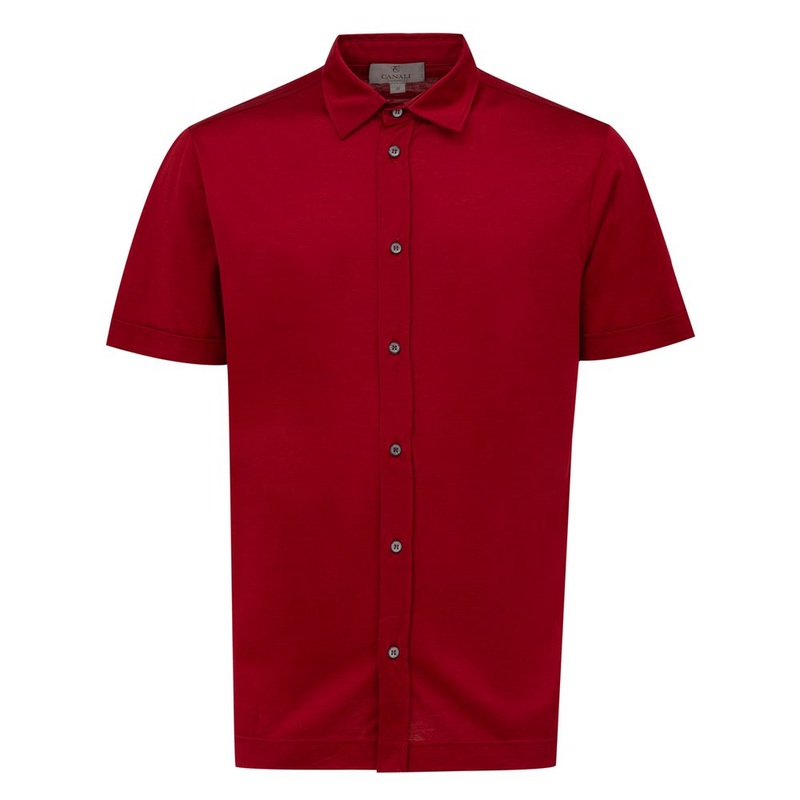 Canali Red Cotton Shirt|IT50 | L