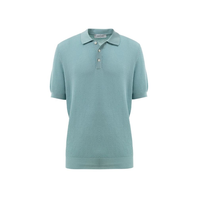 Gran Sasso Blue Cotton Polo Shirt