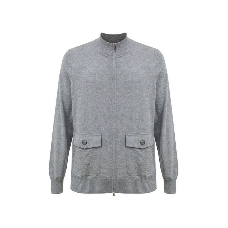 Gran Sasso Gray Cotton Cardigan