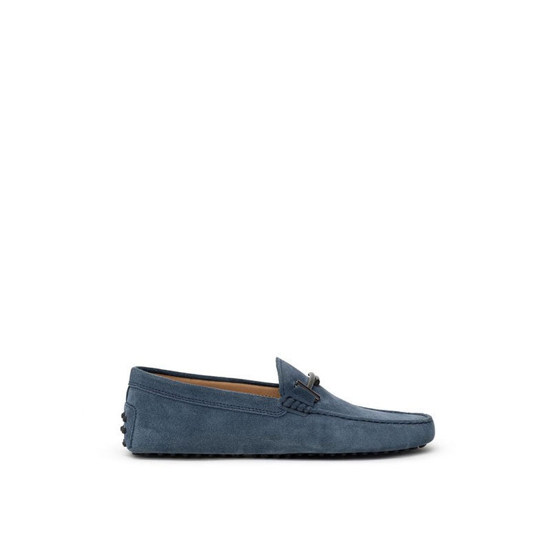 Tod’s Blue Suede Leather Moccassin