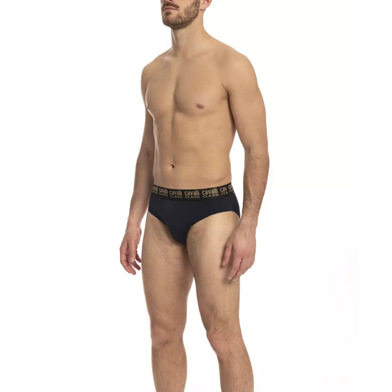 Cavalli Class Blue Cotton Men’s Brief Pair