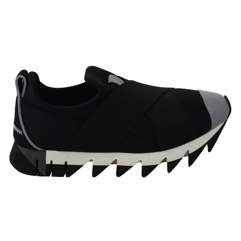 Dolce & Gabbana Black Shark Neoprene Stretch Sneakers Shoes