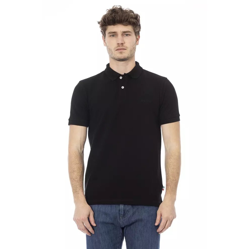 Baldinini Trend Black Cotton Men Polo Shirt