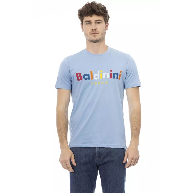 Baldinini Trend Light Blue Cotton Men T-Shirt
