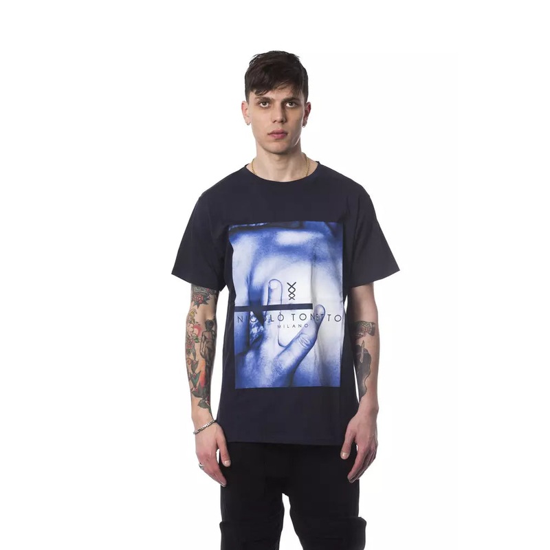 Nicolo Tonetto Blue Cotton Men T-Shirt