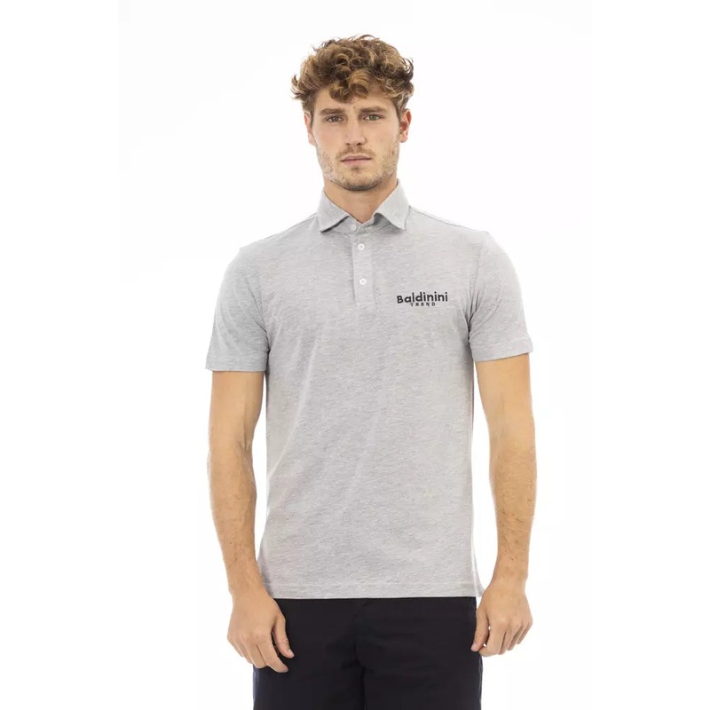 Baldinini Trend Gray Cotton Men Polo