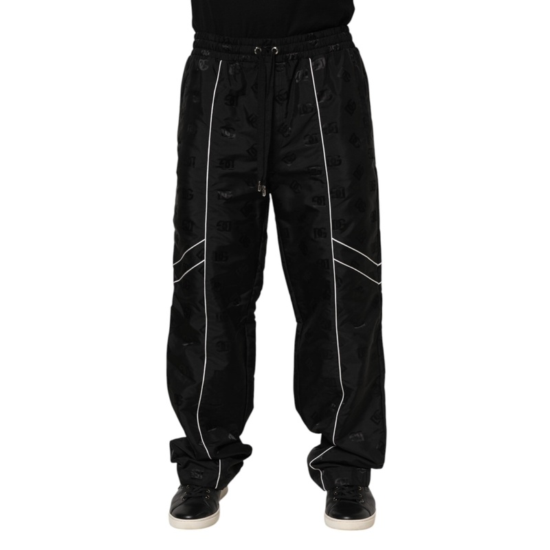 Dolce & Gabbana Black Cotton Straight Jogger Sweatpants Pants