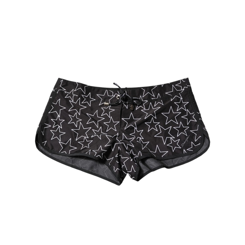 Dolce & Gabbana Black Star Print Beachwear Shorts Swimwear
