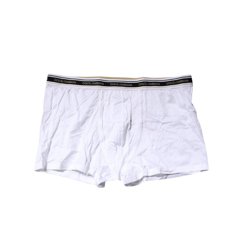 Dolce & Gabbana White Cotton Stretch Regular Boxer Underwear