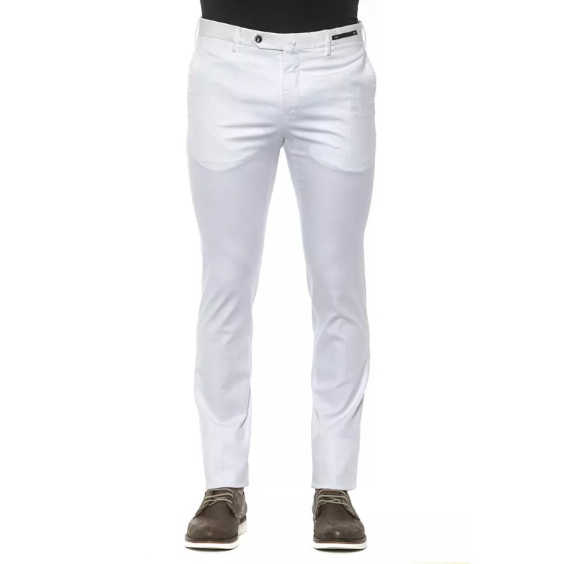 PT Torino White Cotton Men Trouser