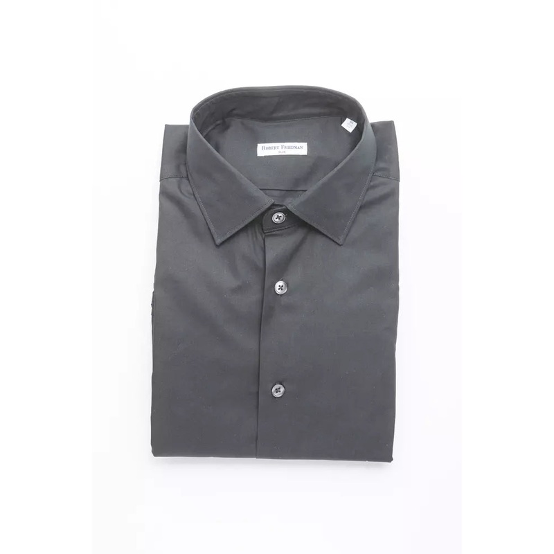 Robert Friedman Black Cotton Men Shirt