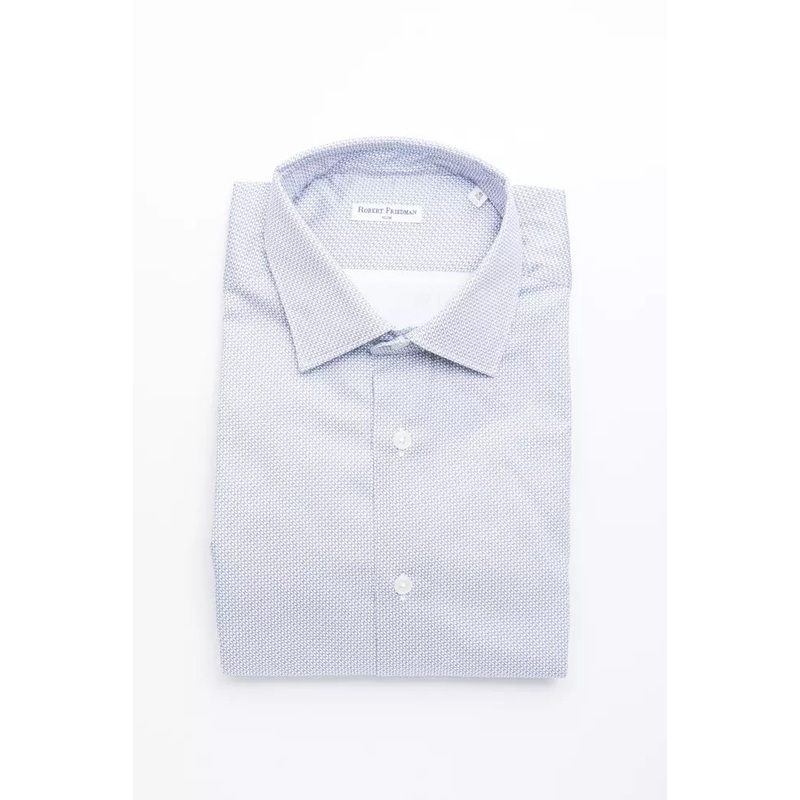 Robert Friedman Light Blue Cotton Men Shirt