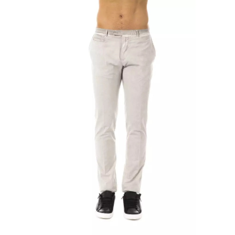 Uominitaliani Gray Cotton Mens Pant