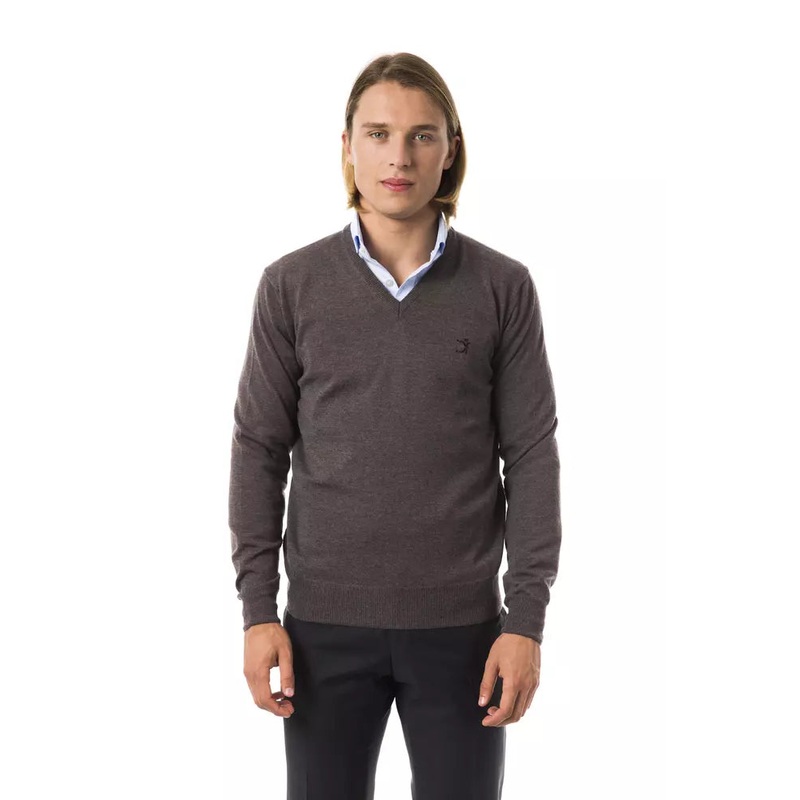 Uominitaliani Gray Merino Wool Men Sweater