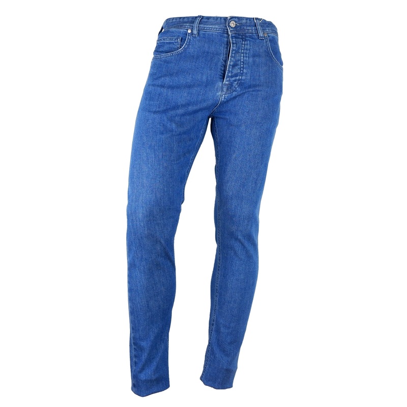 Aquascutum Blue Cotton Men Jeans