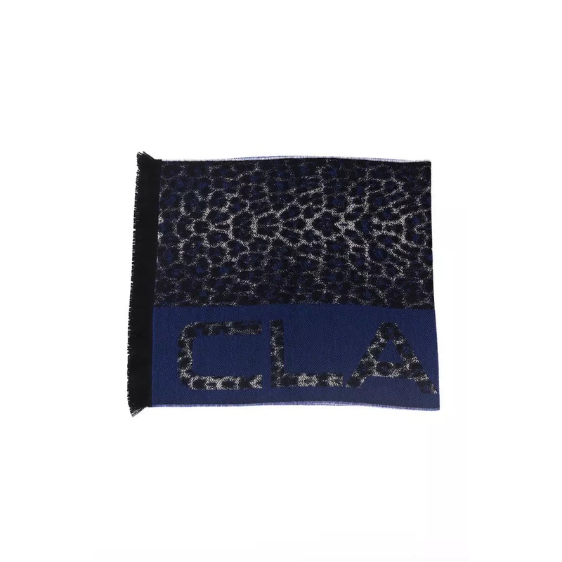 Cavalli Class Blue Wool Men Scarf