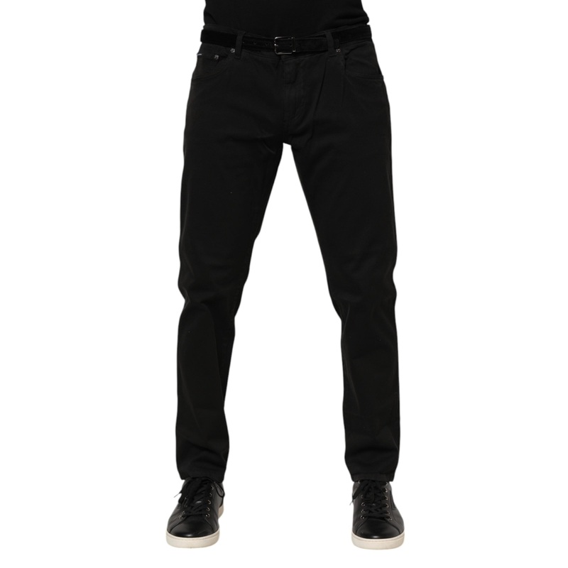 Dolce & Gabbana Black Cotton GOLD Skinny Denim Jeans