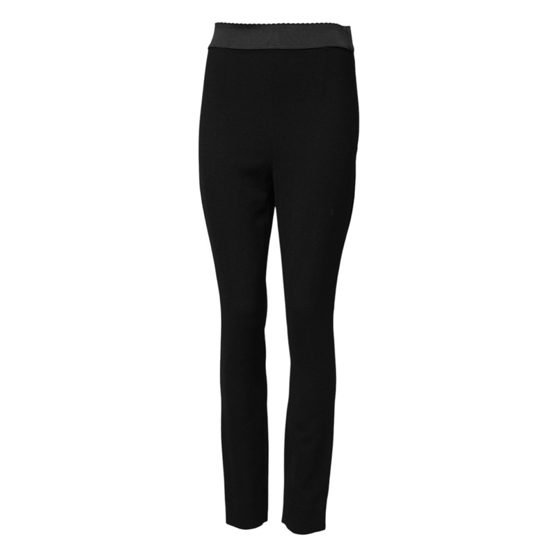 Dolce & Gabbana Black Wool Leggings Stretch Pants