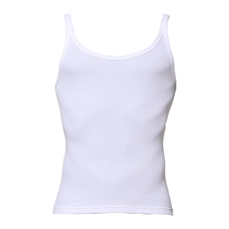 Dolce & Gabbana White Sleeveless Round Neck Men Tank T-shirt