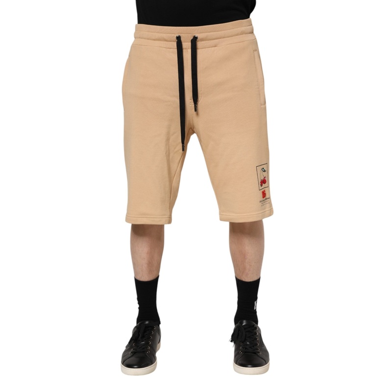 Dolce & Gabbana Yellow Cotton Men Bermuda Sweatshorts Shorts