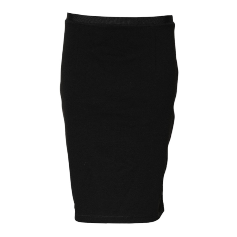 GF Ferre Black Polyester Pencil Cut Knee Length Skirt