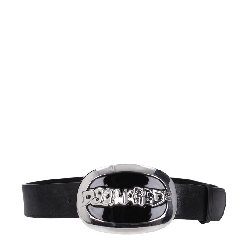 Dsquared Black Leather Belts|85 cm / 34 Inches