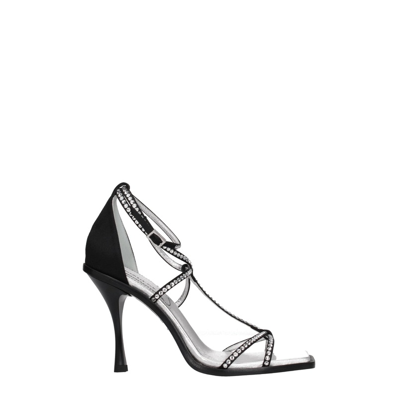 Dsquared Black Satin Stiletto Heels Sandals