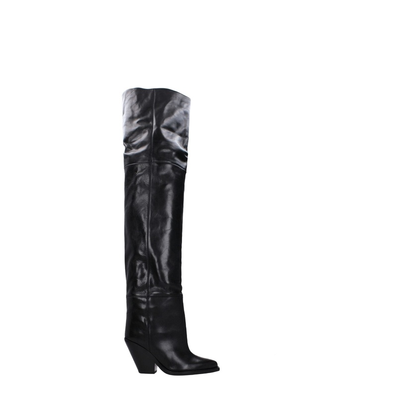 Isabel Marant Black Leather Over The Knee