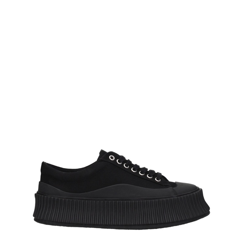 Jil Sander Black Fabric Chunky Sneakers