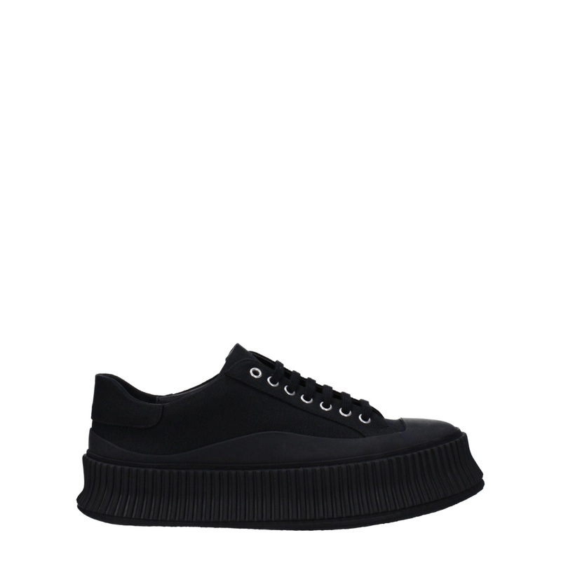 Jil Sander Black Fabric Platform Sneakers