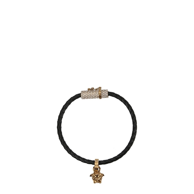 Versace Black Leather Bracelets