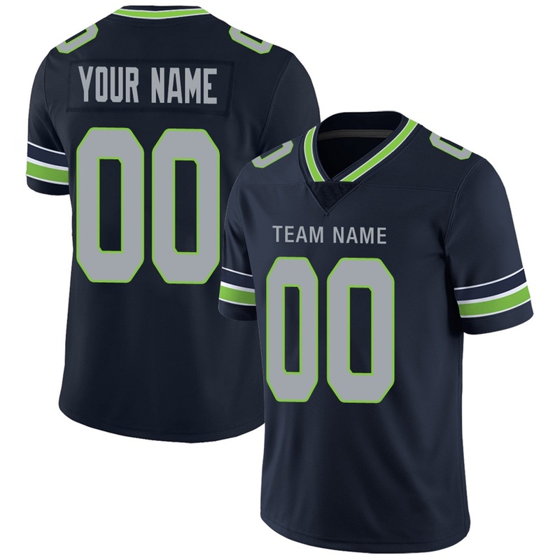 Custom S.Seahawks Football Jerseys Team Player or Personalized Design Your Own Name for Men’s Women’s Youth Jerseys Navy