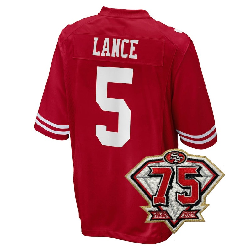 Men’s Kids Women’s SF.49ers #5 Trey Lance Football Jersey Red White Black