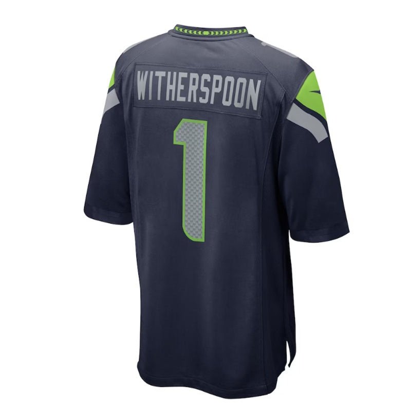 S.Seahawks #1 Devon Witherspoon 2023 Draft First Round Pick Game Jersey – College Navy Stitched American Football Jerseys