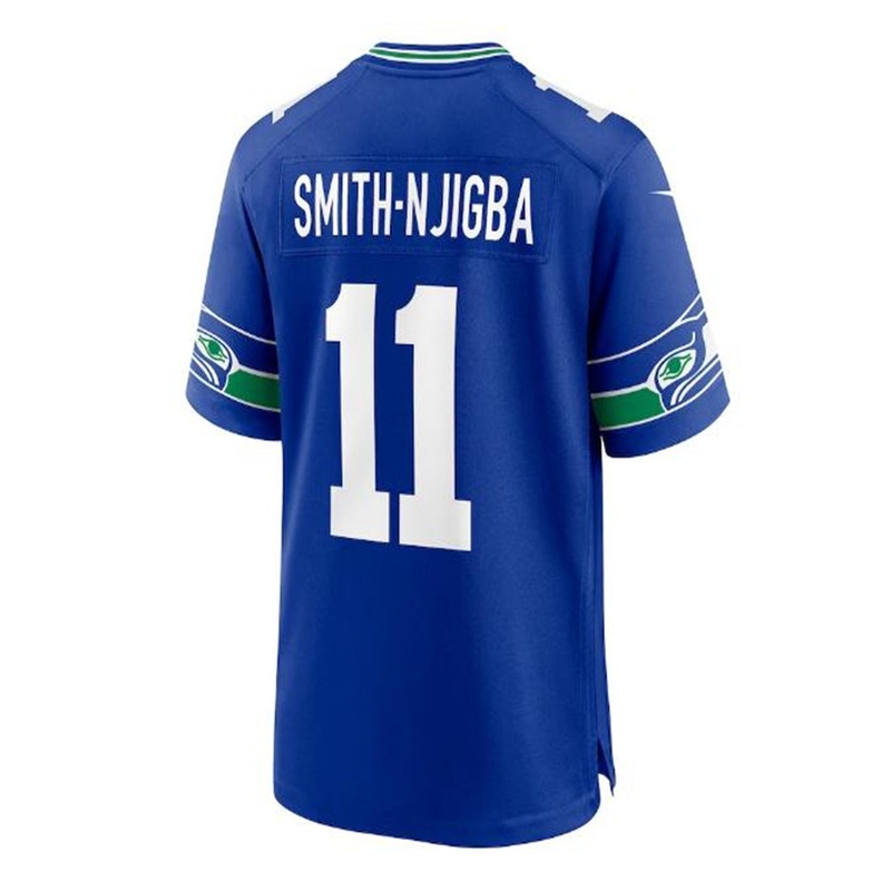 S.Seahawks #11 Jaxon Smith-Njigba Throwback Player Game Jersey – Royal Stitched American Football Jerseys