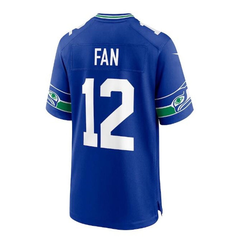S.Seahawks #12th Fan Throwback Player Game Jersey – Royal Stitched American Football Jerseys