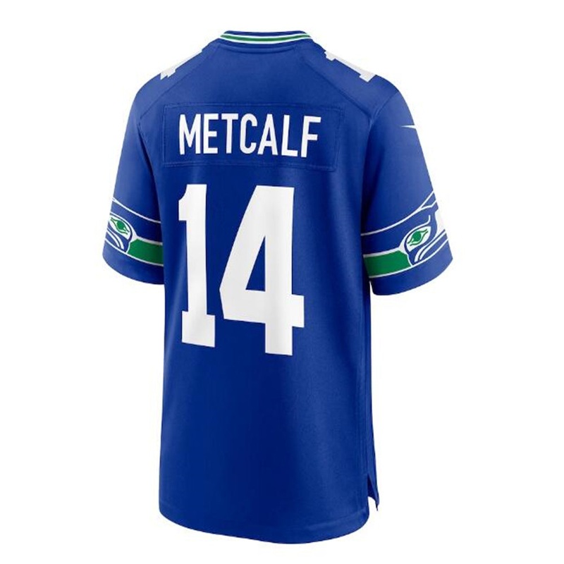 S.Seahawks #14 DK Metcalf Throwback Player Game Jersey – Royal Stitched American Football Jerseys
