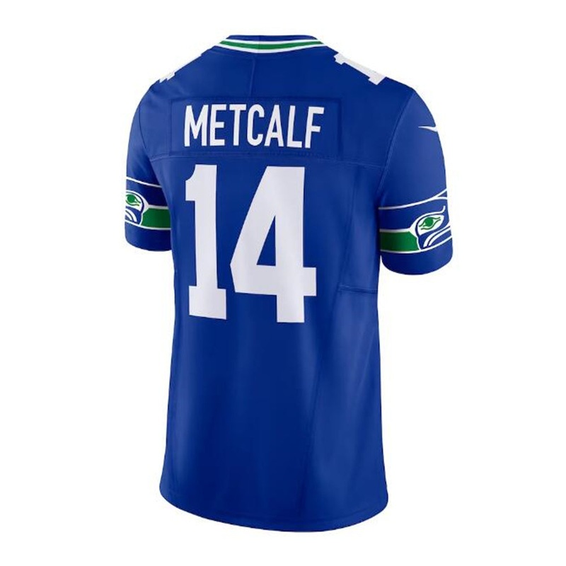 S.Seahawks #14 DK Metcalf Throwback Vapor F.U.S.E. Limited Jersey – Royal Stitched American Football Jerseys