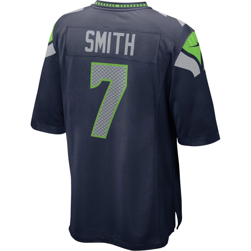 S.Seahawks #7 Geno Smith Navy Game Retired Player Jersey Stitched American Football Jerseys