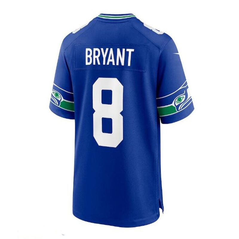 S.Seahawks #8 Coby Bryant Throwback Player Game Jersey – Royal Stitched American Football Jerseys